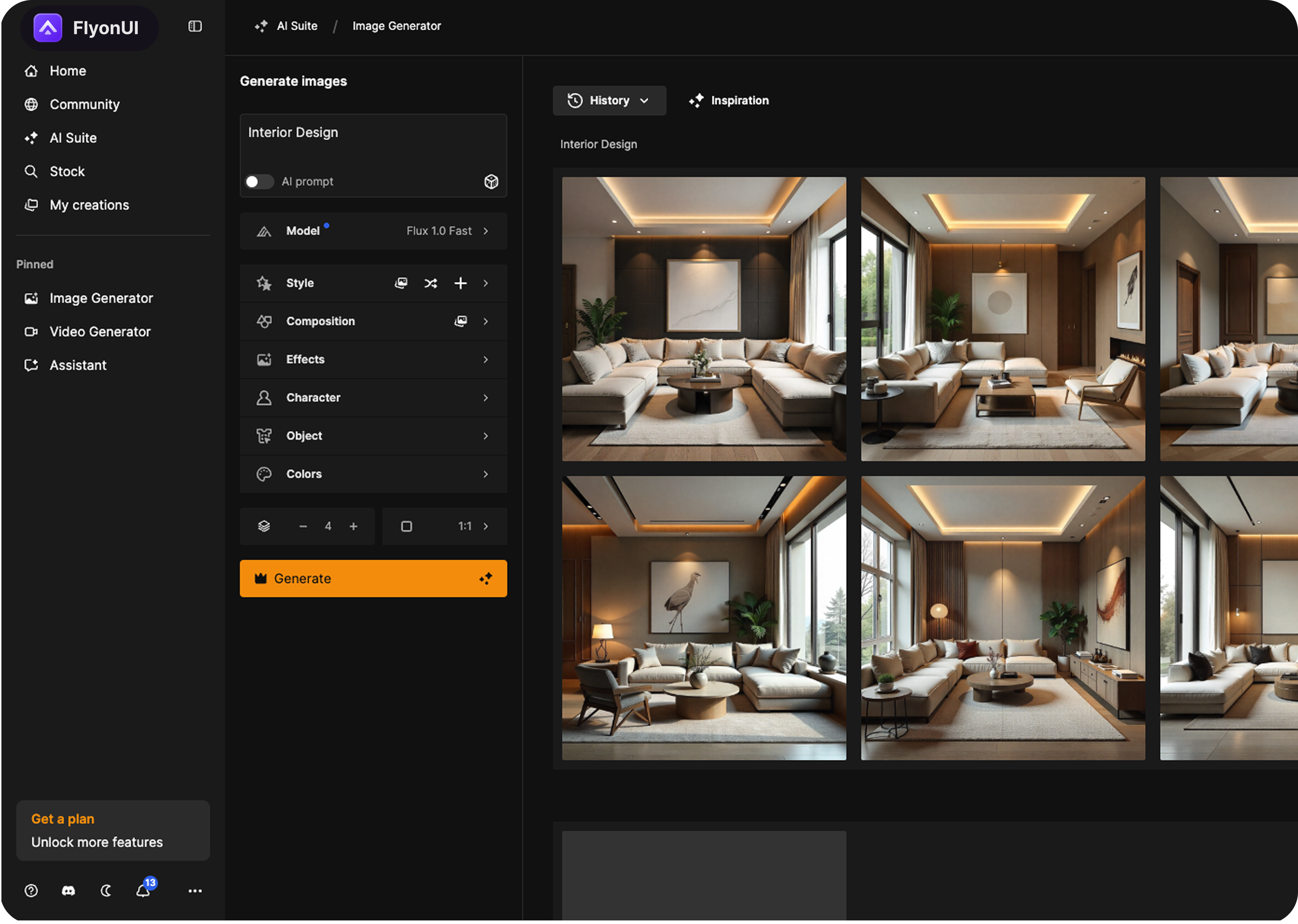Interior design dashboard